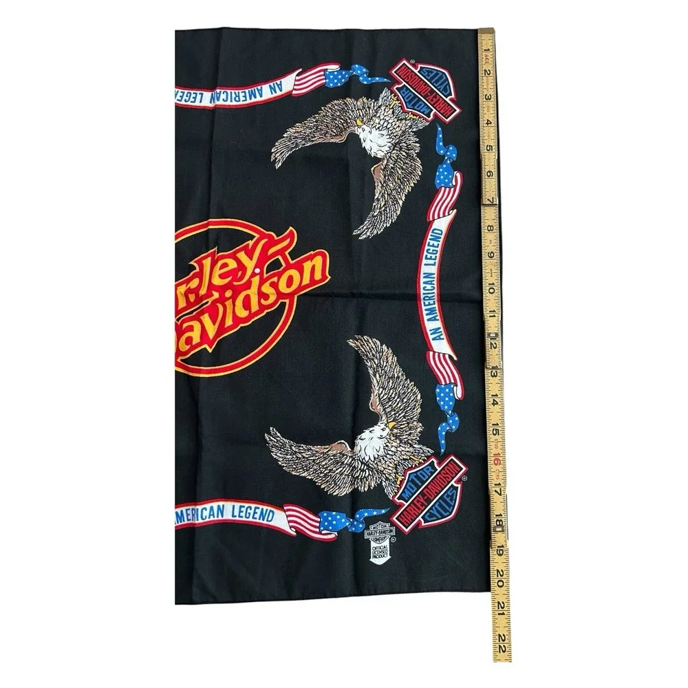 Vintage Harley Davidson Bandana Black Motorcycle Biker Eagle Made In USA